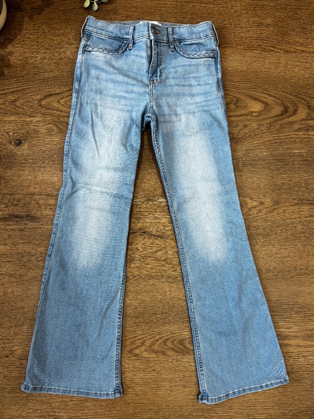 Abercrombie Kids Girls 11/12 High Rise Flare Jeans Light Wash